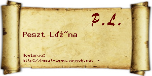 Peszt Léna névjegykártya